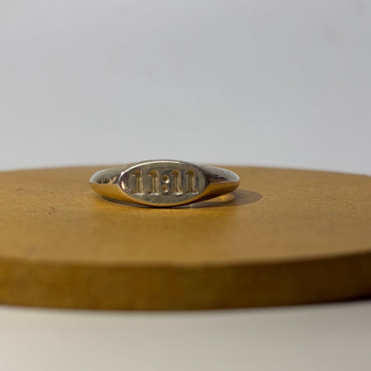 14Kt Angel Number 11:11 Engraved Ring