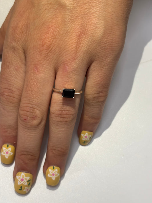 925 Sterling Silver Black Onyx Statement Ring